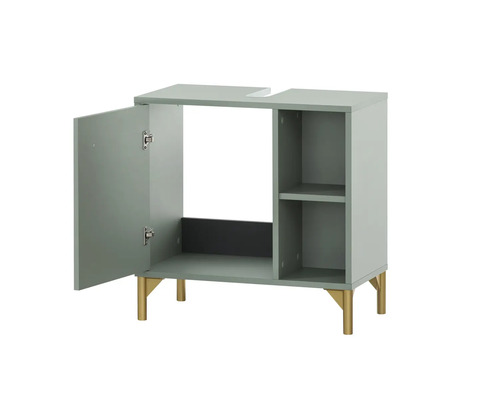 Waschbeckenunterschrank mit Tür, Ablagefächern und Füssen