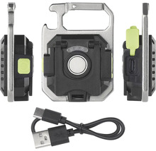 Lampe de poche avec mousqueton et câble USB