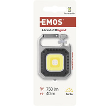 Lampe de poche rechargeable EMOS avec mousqueton et intensité lumineuse de 750 lumens