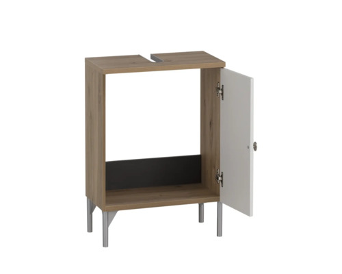 Waschbeckenunterschrank mit Tür und Aussparung für Waschbecken