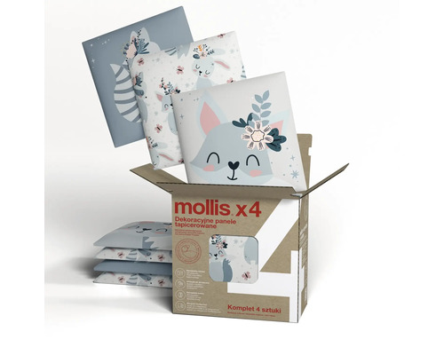 Panneaux muraux décoratifs avec motifs d''animaux dans une boîte, lot de 4