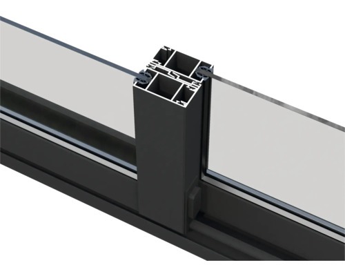 Vue détaillée d''une fenêtre avec profilé de cadre en aluminium
