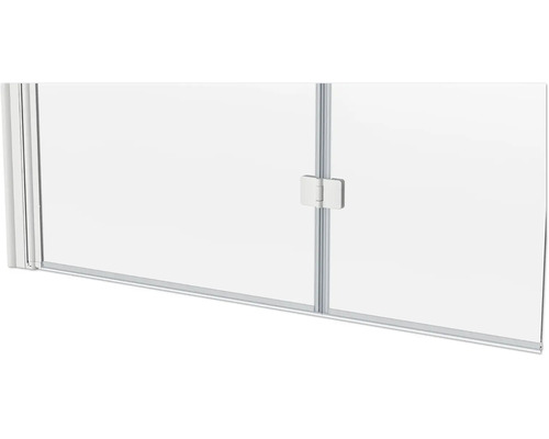 Detailansicht einer Duschkabine mit Klarglas und Rahmen