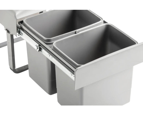 Système de tri des déchets coulissant avec deux bacs pour armoires de cuisine