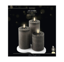 Bougies LED set de 3 noir