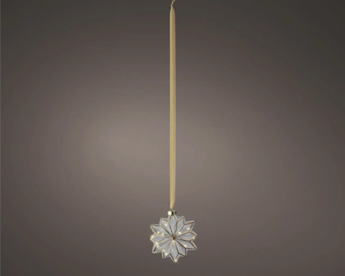 Décoration de sapin de Noël en forme d''étoile avec éclairage et ruban de suspension