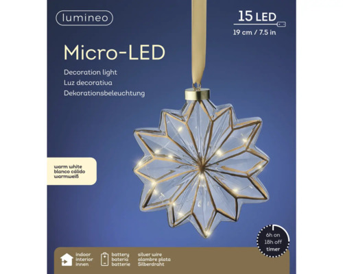 Micro LED Luminaire décoratif en forme d''étoile à piles pour l''intérieur