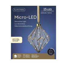 Micro LED lumière décorative à piles avec fonction de minuterie, environ 16 centimètres de diamètre