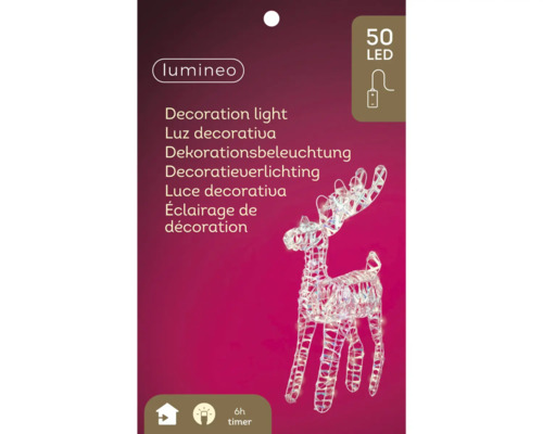 Dekorationsleuchte mit Hirschmotiv und 50 LEDs
