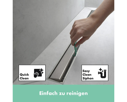 Edelstahl Duschrinne mit Reinigungsfunktion