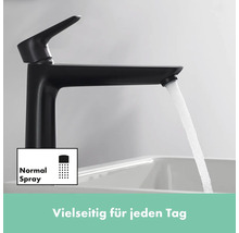 Schwarzer Wasserhahn mit Normalstrahl für den Waschtisch
