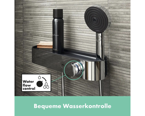 Duschsystem mit Ablage für Duschutensilien und komfortabler Wasserkontrolle