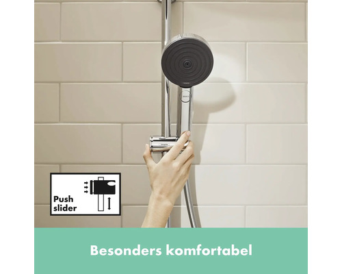 Brausestange mit Handbrause und Schieberegler zur Höhenverstellung