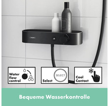 Komfortable Wasserkontrolle mit Hansgrohe Duschsystem und Shampooablage