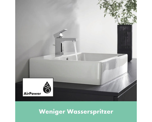 Waschtisch mit Armatur und AirPower Funktion für weniger Wasserspritzer