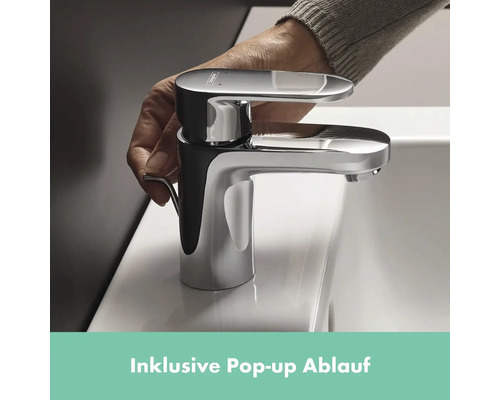Waschtischarmatur mit Hebel für Pop-up-Ablauf