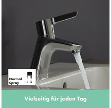 Verchromter Wasserhahn mit Normalstrahlfunktion