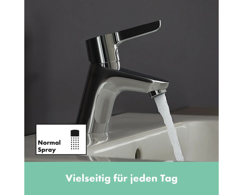 Verchromter Wasserhahn mit Normalstrahlfunktion