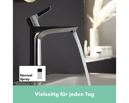 Wasserhahn mit Normalstrahl Funktion im Badezimmer