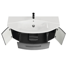 Meuble-lavabo avec lavabo, tiroir et deux portes d''armoire