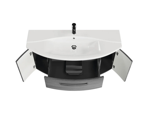 Waschtisch mit Waschbecken, Schublade und zwei Schranktüren