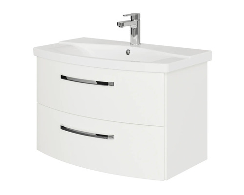 Meuble sous-lavabo avec deux tiroirs et robinet