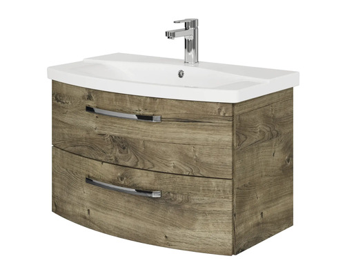 Meuble sous-lavabo avec deux tiroirs et un lavabo