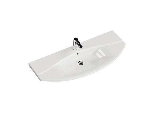 Vasque à poser demi-ronde avec robinet