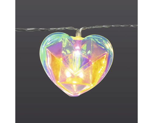 Guirlande lumineuse en forme de cœur avec boîtier transparent
