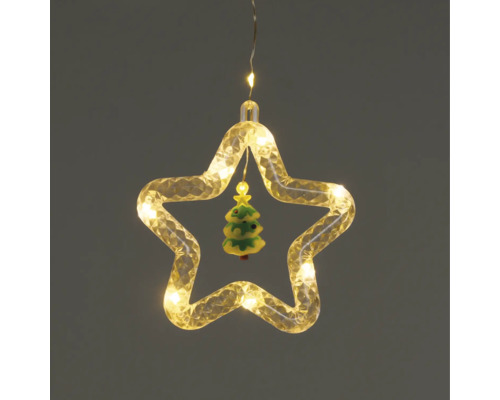Étoile décorative avec éclairage LED et figurine de sapin de Noël pour une ambiance festive