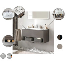 Lavabo avec meuble bas FACKELMANN B.Paris lxhxp 90.5x49.8x46.5 cm couleur de façade rigoletto chêne 77411