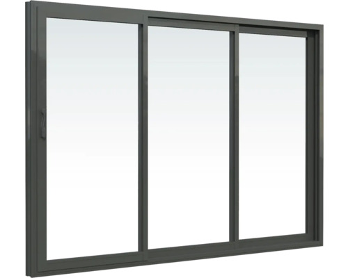 Fenêtre coulissante en trois parties avec cadre