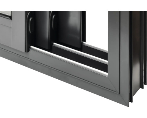 Vue détaillée d''une fenêtre coulissante