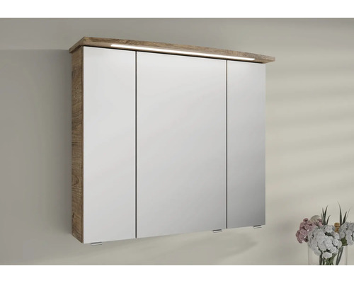 Armoire de toilette à trois portes avec éclairage