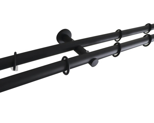Doppelgardinenstange mit Ringen zur Fensterdekoration