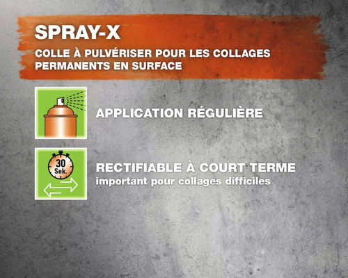 Propriétés de la colle aérosol : application régulière, corrigeable à court terme