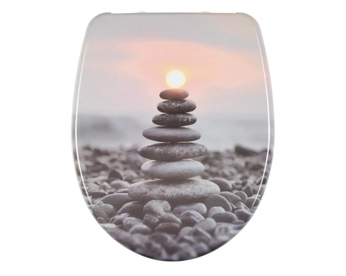 Abattant WC avec motif de pierres
