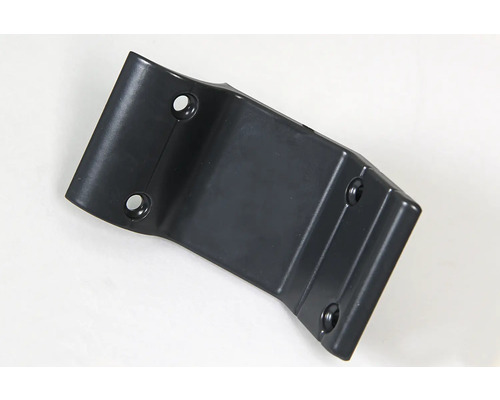 Schwarze Gerätehalterung mit Befestigungslöchern