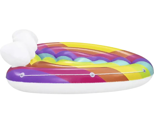 Île arc-en-ciel gonflable avec dossier pour la piscine