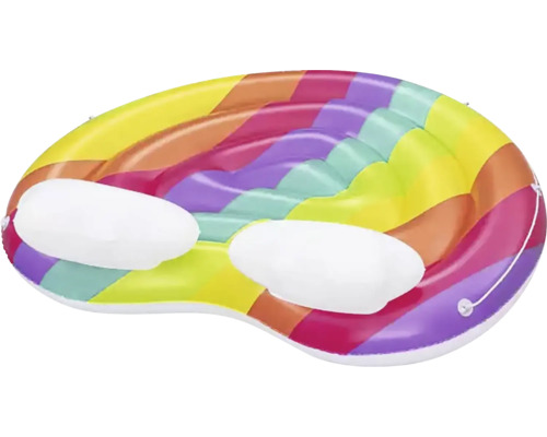 Îlot de bain gonflable arc-en-ciel avec appuie-têtes