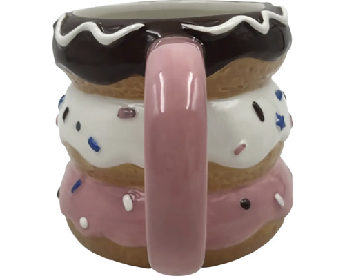 Tasse en forme de trois donuts empilés avec poignée