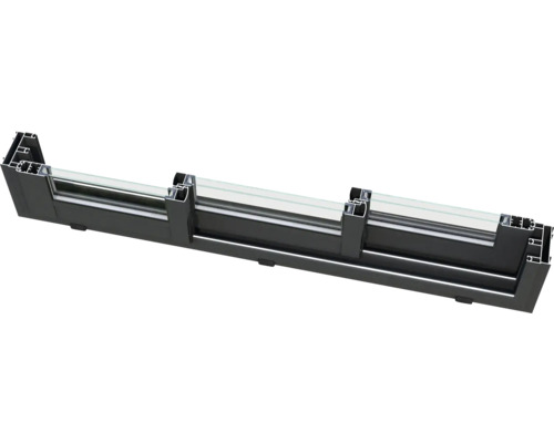 Section transversale d''une fenêtre en aluminium et en verre