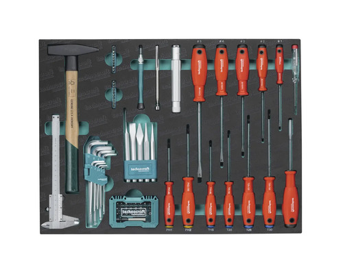 Assortiment d''outils avec marteau, tournevis, pied à coulisse et clés Allen