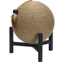 Balle à gratter pour chat en sisal sur un support