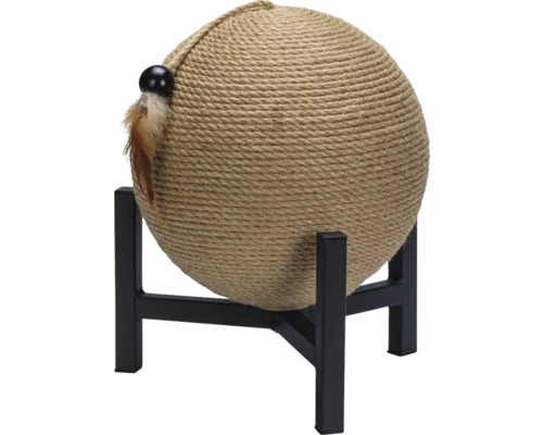 Balle à gratter pour chat en sisal sur un support
