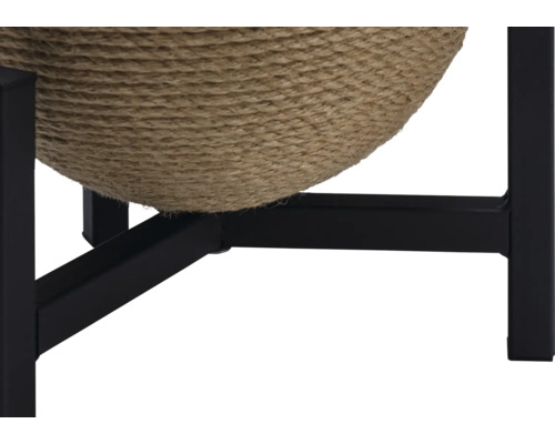 Vue détaillée d''un arbre à chat avec revêtement en sisal et cadre en métal