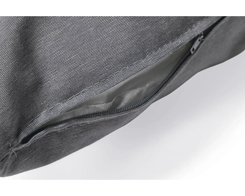 Vue détaillée d''un coussin avec fermeture éclair