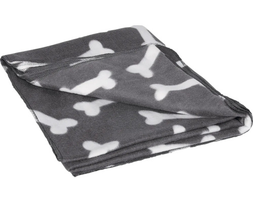 Graue Hundedecke mit Knochenmuster