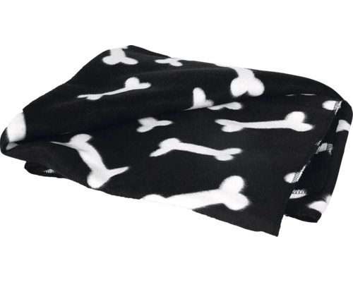Schwarze Hundedecke mit Knochenmuster