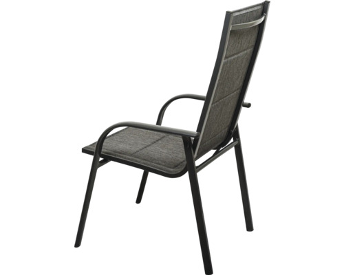 Chaise de jardin avec accoudoirs et revêtement textile